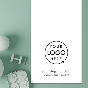 Tapis De Yoga Logo Business Minimal Simple Blanc Personnalisé