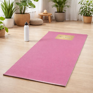 Tapis De Yoga Logo d'entreprise rose foncé studio d'affaires