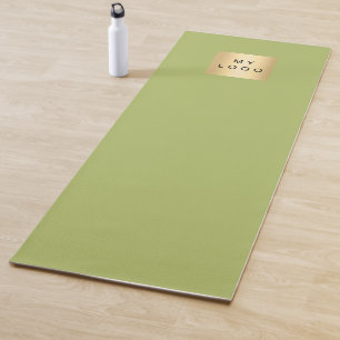 Tapis De Yoga Logo d'entreprise vert jaune