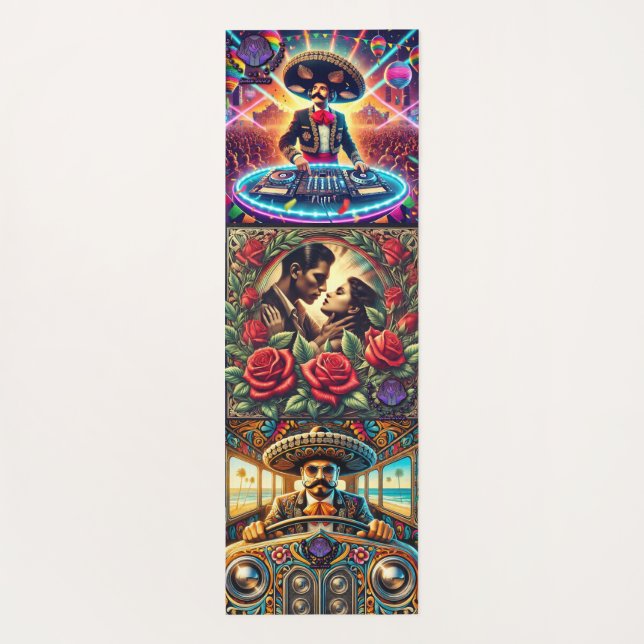 Tapis De Yoga Logo et pochette d'album (Dos)