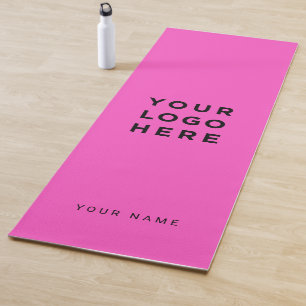 Tapis De Yoga Logo Fuchsia Bright Pink Business Nom Instagram