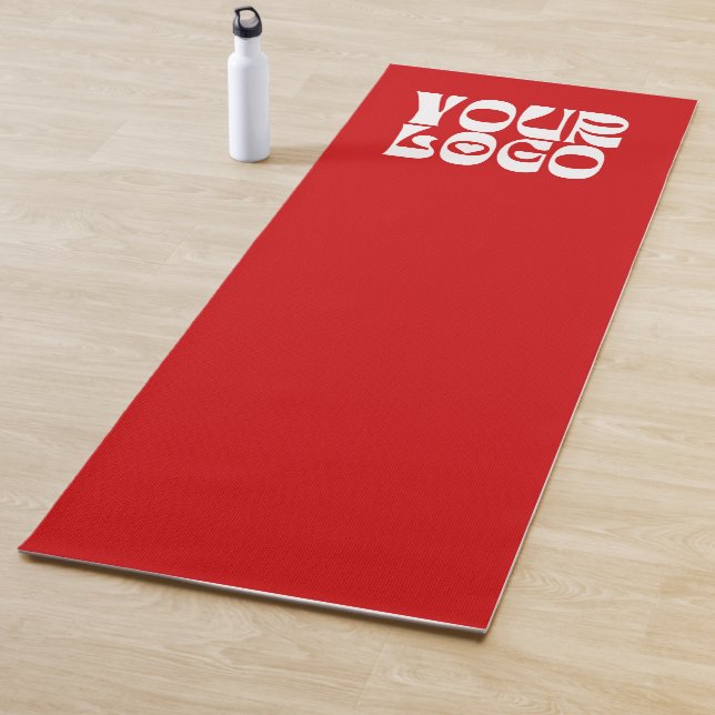 Tapis De Yoga Logo Personnalisé Rouge Promotion Business (En situation)