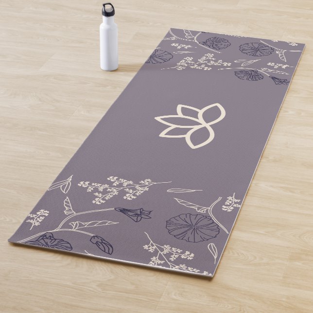 Tapis De Yoga Logo Personnaliser Moderne Lotus (En situation)