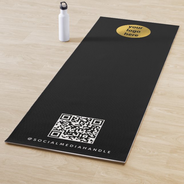 Tapis De Yoga Logo professionnel QR Code Yoga Studio Promotionne (En situation)