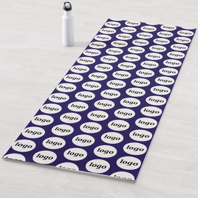 Tapis De Yoga Logo simple Motif Business Promotion Marine Blue (Simple logo pattern business branding promotional yoga mat)