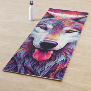 Tapis De Yoga Loup coloré