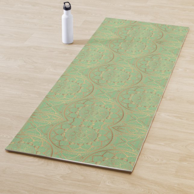 Tapis De Yoga Luxe Elégant Mandela Or Yoga Mat (En situation)