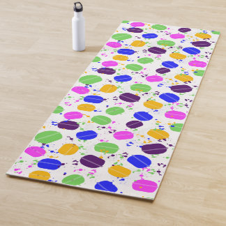 Tapis De Yoga Macarons Confettis Personnalisables