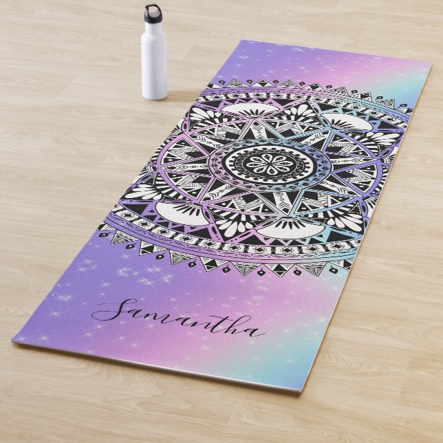 Tapis De Yoga Magnifique Mandala Rainbow Yoga Mat (En situation)