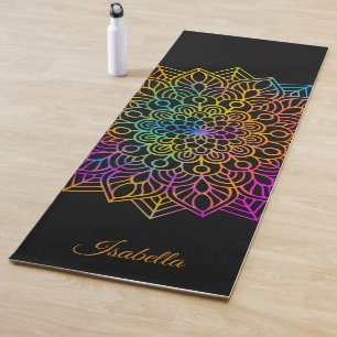 Tapis De Yoga Magnifique Rainbow Mandala Motif Personnaliser