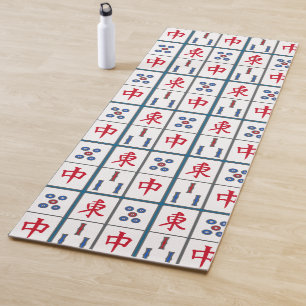 Tapis De Yoga Mahjong Jeu Titres Design