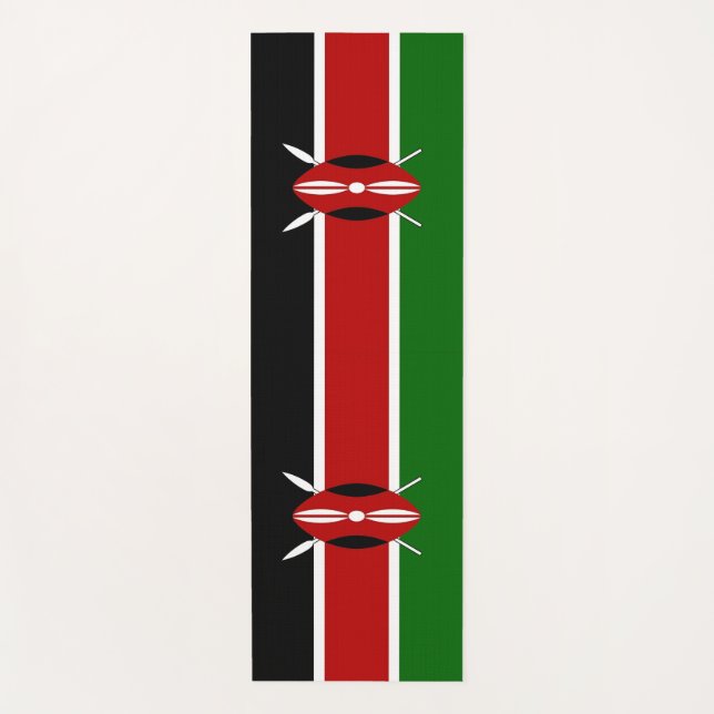 Tapis De Yoga Manats patriotiques de yoga avec drapeau du Kenya (Devant)
