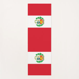 Tapis De Yoga Manats patriotiques de yoga avec drapeau du Pérou
