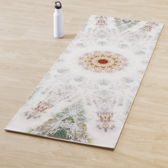 Tapis De Yoga Mandala blanc pur (En situation)