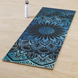 Tapis De Yoga Mandala bleu profond