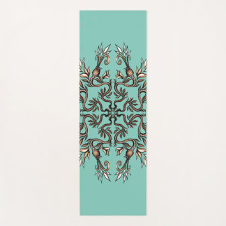 Tapis De Yoga Mandala des serpents Art Nouveau - Teal Acaddemia 