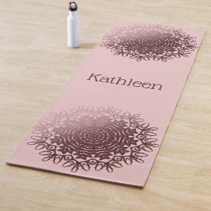 Tapis De Yoga Mandala d'or rose 