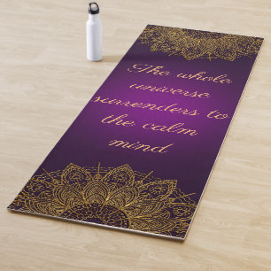 Tapis De Yoga Mandala d'or violet