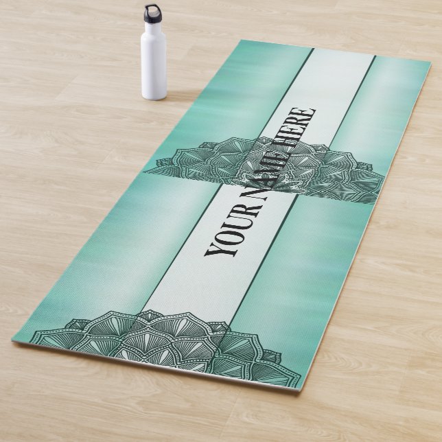 Tapis De Yoga Mandala floral naturel (En situation)