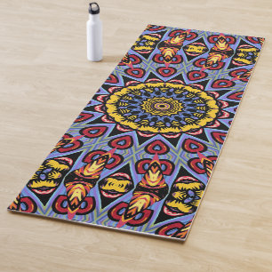 Tapis De Yoga Mandala Trippy Retro Hippie Boho Chic Bohème