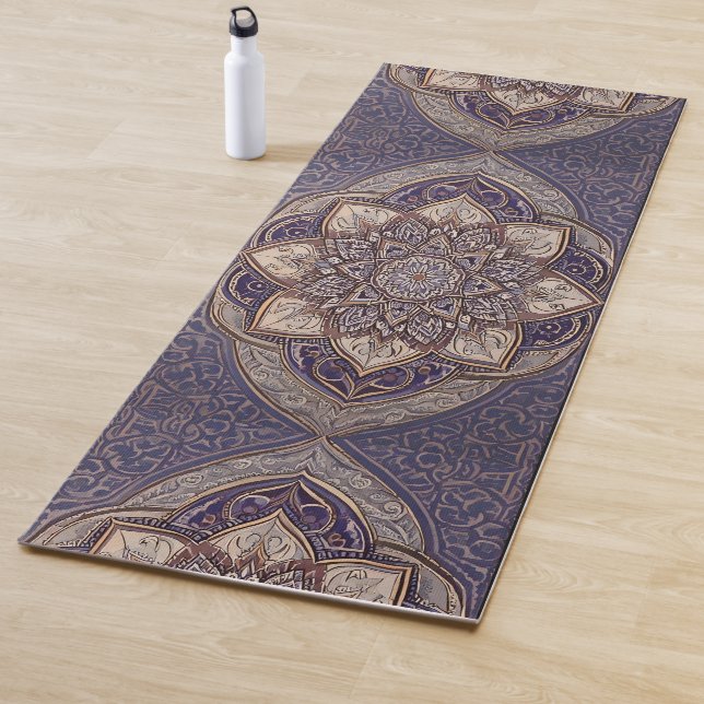 Tapis De Yoga Mandala turc pourpre (En situation)