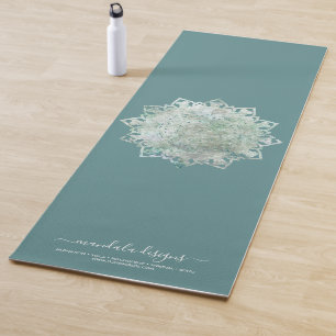 Tapis De Yoga Mandala vert noir double face