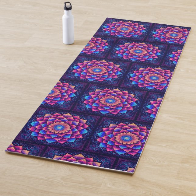 Tapis De Yoga Mandala Violet (En situation)