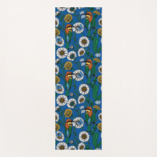 Tapis De Yoga Mangeurs d'abeilles sur bleu