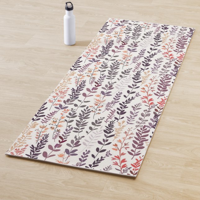 Tapis De Yoga Manteau de Yoga à motifs floraux violets (En situation)