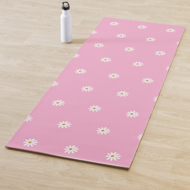Tapis De Yoga Manteau de Yoga rose pâle avec imprimé de fleurs (En situation)