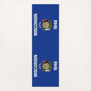 Tapis De Yoga Manteaux de Yoga patriotique avec drapeau du Wisco