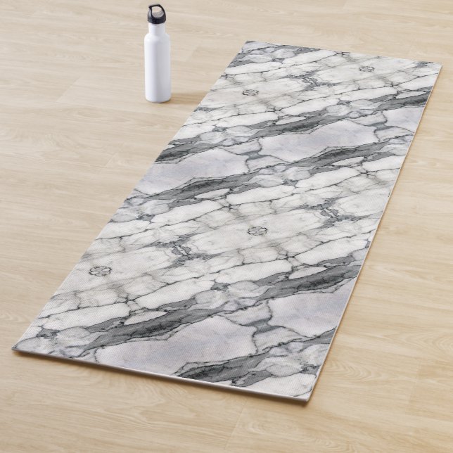 Tapis De Yoga marbre blanc chic et moderne scandinave minimal (En situation)