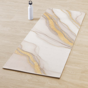 Tapis De Yoga Marbre doré beige minimaliste cool