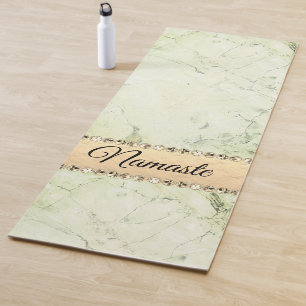 Tapis De Yoga Marbre vert Diamant Bling Namaste