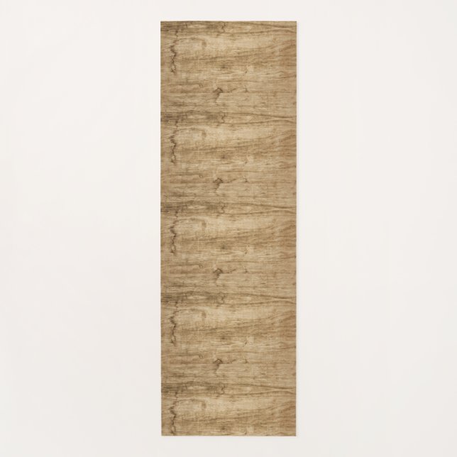 Tapis De Yoga Mat avec un motif en bois. (Devant)