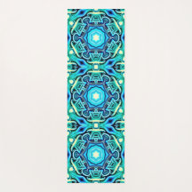 Mat de yoga bleu et vert