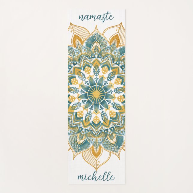 Tapis De Yoga Mat de Yoga Mandala en or (Devant)