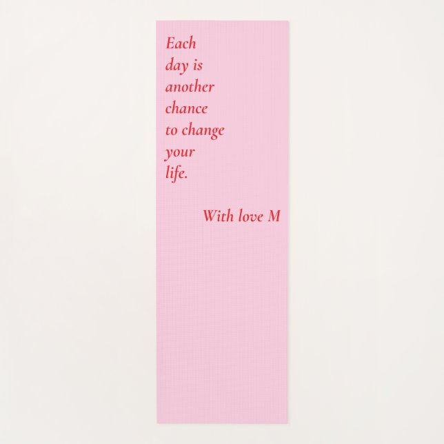 Tapis De Yoga Mat de yoga rose avec citation inspirante (Devant)