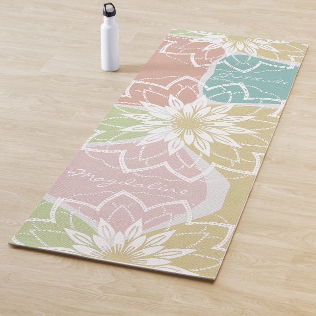 Tapis De Yoga Méditation géométrique Nom Fleur Gratitude Mandala (En situation)
