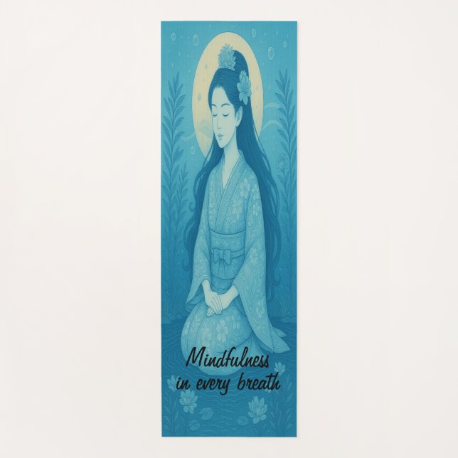 Tapis De Yoga Méditation personnalisée Art Mindfulness Zen Blue (Devant)