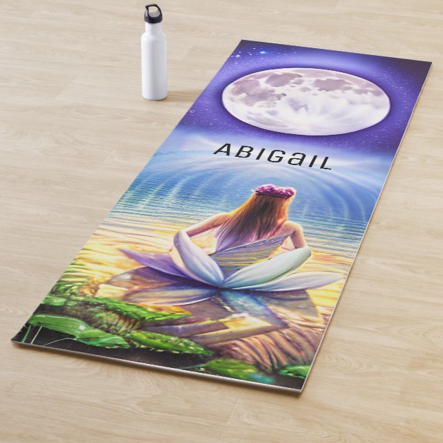Tapis De Yoga Méditation personnalisée Pleine lune de fleurs Lot (En situation)