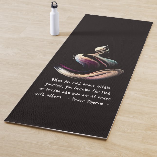 Tapis De Yoga Méditation Yoga Instructeur Lotus Pose Brush Strok (En situation)