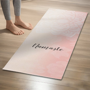 Tapis De Yoga Méditation YOGA Instructeur Rose chic Gold Mandala