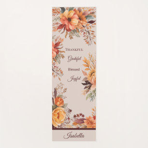 Tapis De Yoga Merci Grategul Béni Floral Thanksgiving