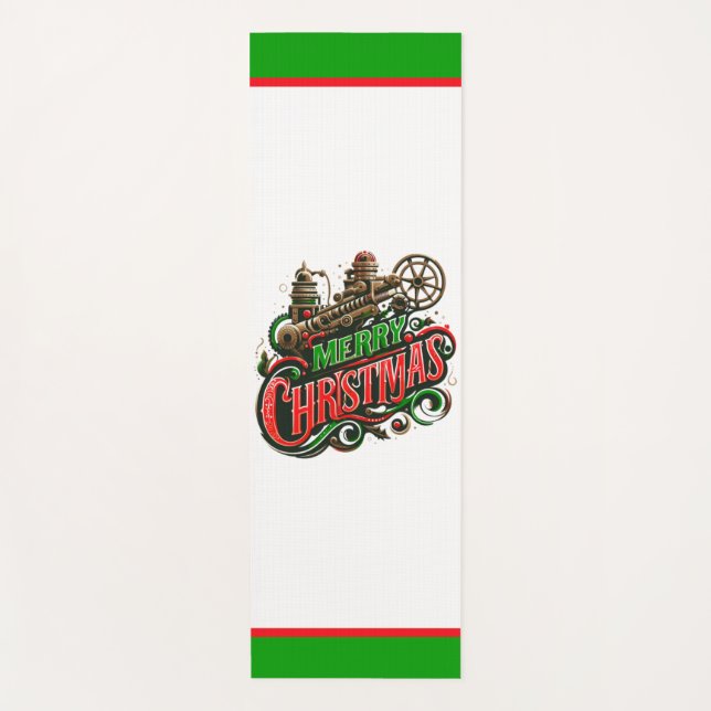 Tapis De Yoga Merry Christmas steampunk (Devant)