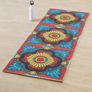 Tapis De Yoga Mexican red talavera