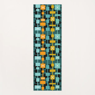 Tapis De Yoga Mid Century Moderne Multicolore Turquoise