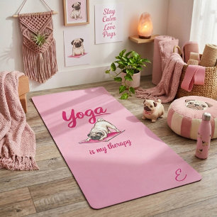 Tapis De Yoga Mignon Rigolo Féminin Rose Chaud Pug