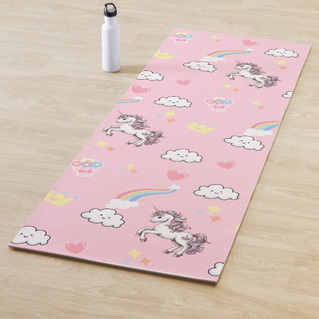Tapis De Yoga mignonne licorne magique princesse fille anniversa (En situation)
