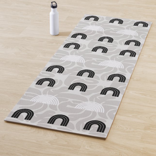 Tapis De Yoga Minimalist Mixed Boho Arches (En situation)